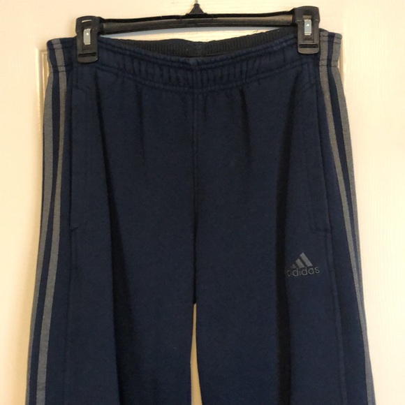 Mens Navy and Gray Adidas Fleece Sweatpants (Size Small) - Picture 2 of 5
